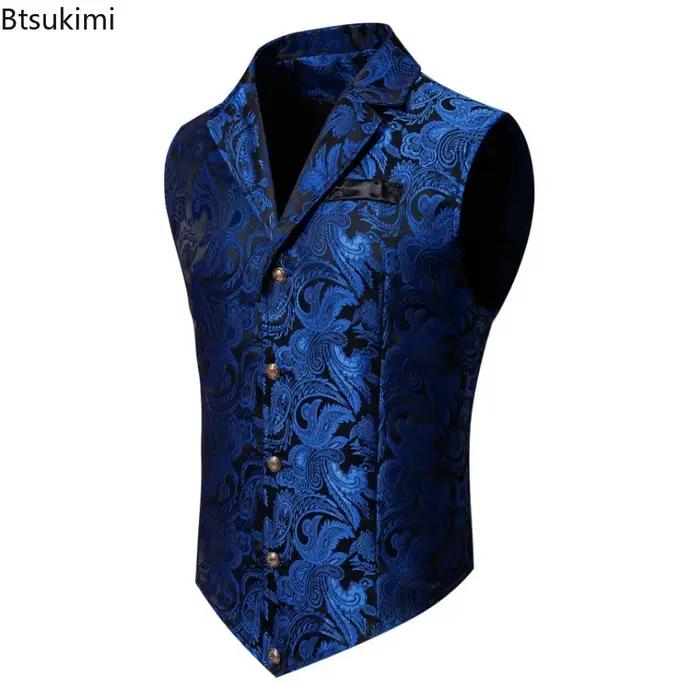 Gilet Rétro Steampunk Jacquard pour Hommes Style Décontracté et Élégant Occasions Spéciales Soirées Fêtes Performances Masculines