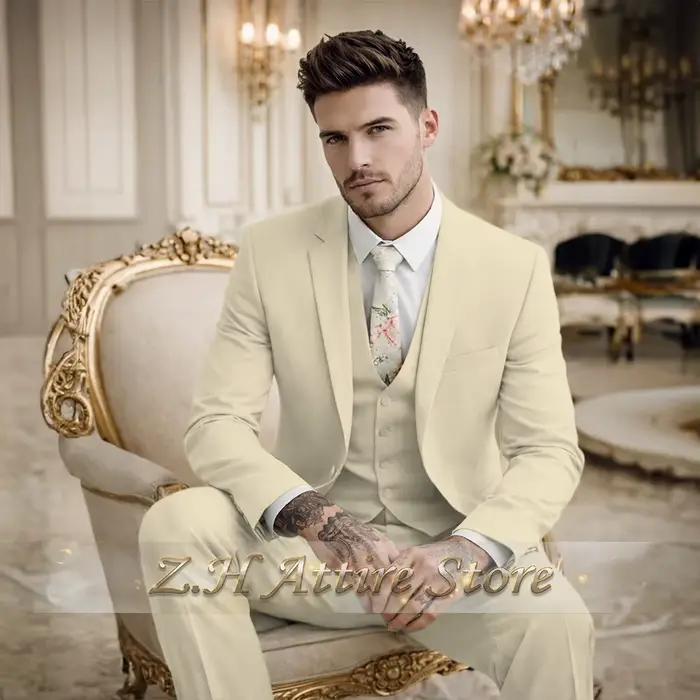 Costume 3 pièces vert sauge pour homme – Veste
