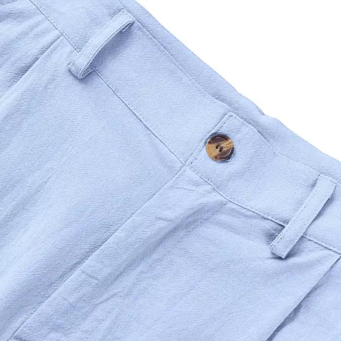 Pantalon de costume décontracté en lin uni pour hommes