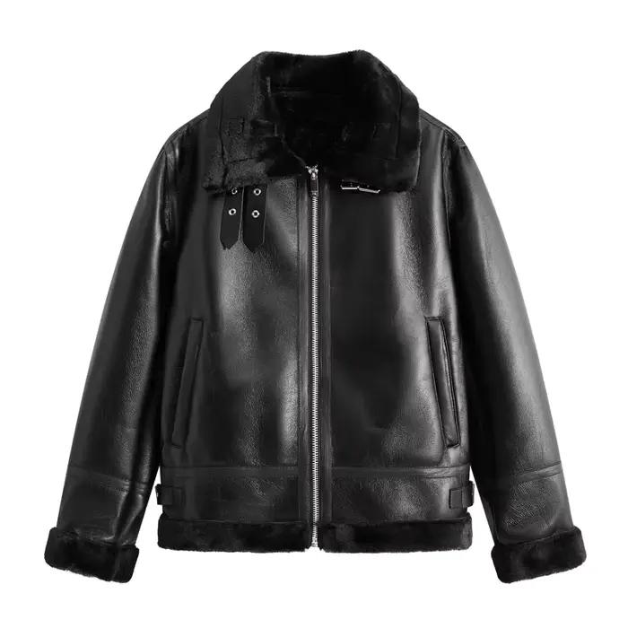 Veste en cuir d'agneau rétro pour hommes