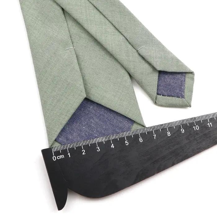 Coton doux couleur unie à la main hommes cravates sauge vert rose Orange maigre cravate pour fête de mariage chemise