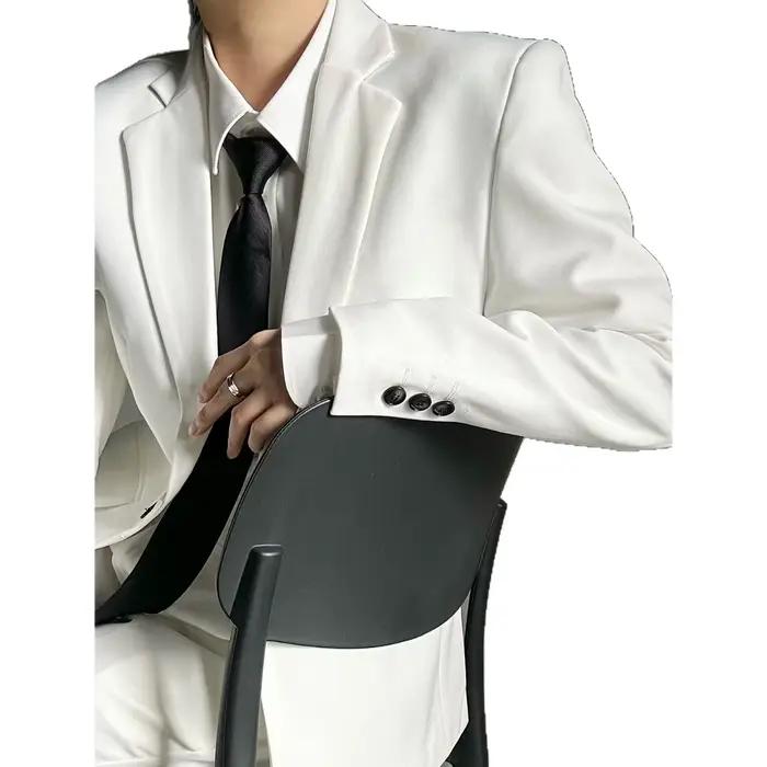 Veste de costume décontractée blanche pour homme