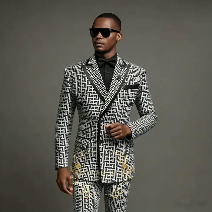 Costumes pour hommes 2 pièces à revers pointus croisés