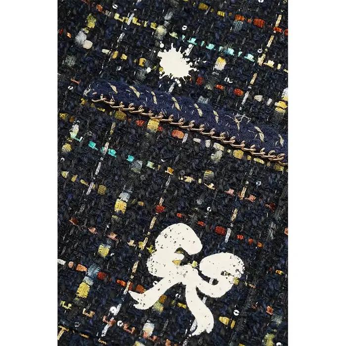 Veste de style preppy ELFSACK avec un élégant tweed français