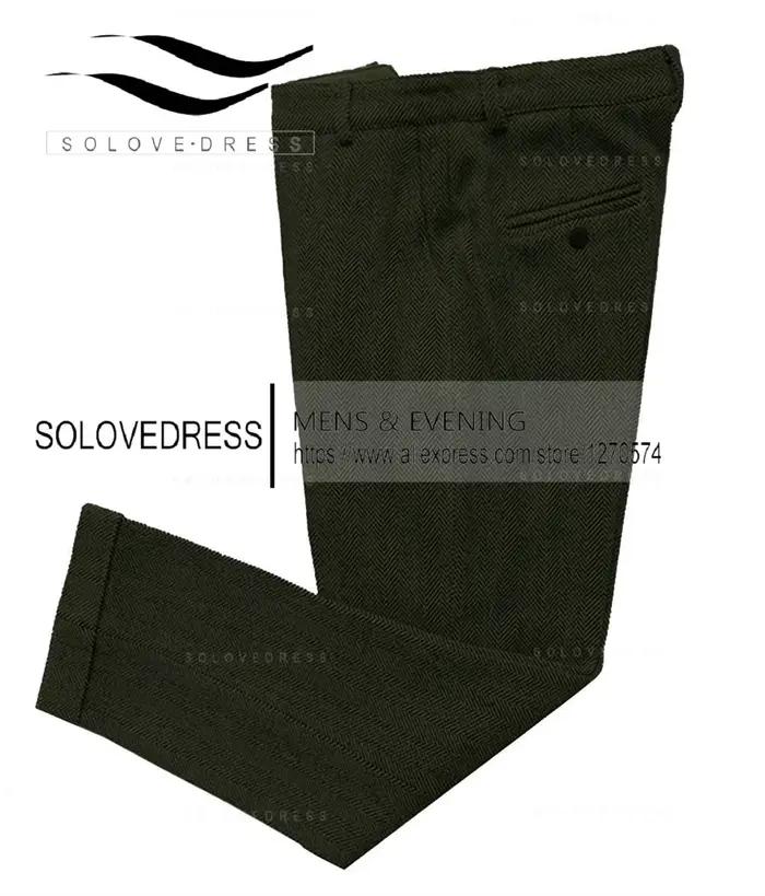 Costume tweed à chevrons pour hommes, décontracté, élégant, pour mariages et cérémonies formelles