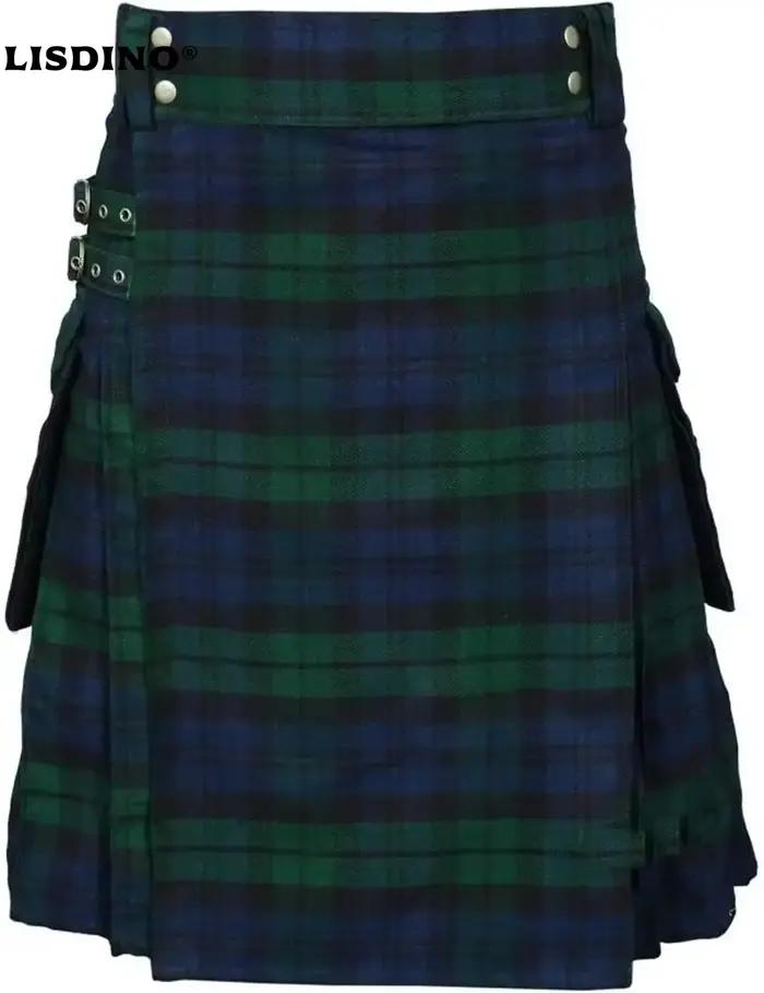 Kilt utilitaire tartan pour hommes avec grandes poches cargo pour cosplay pirate festival et occasions spéciales