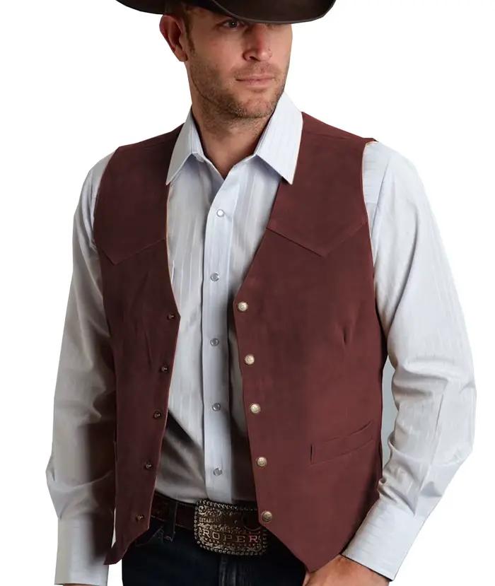 Gilet Homme en Daim Doré Style Gentleman Occasionnel Décontracté et Élégant pour Banquets et Costumes Occasions Spéciales