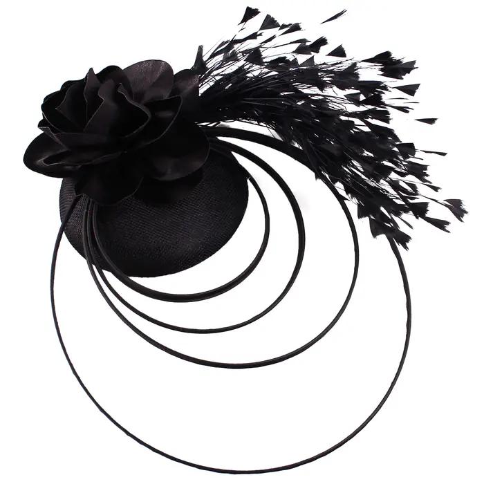 Nouveau Beige course Occasion Fascinator chapeaux nœud papillon mariée mariage église