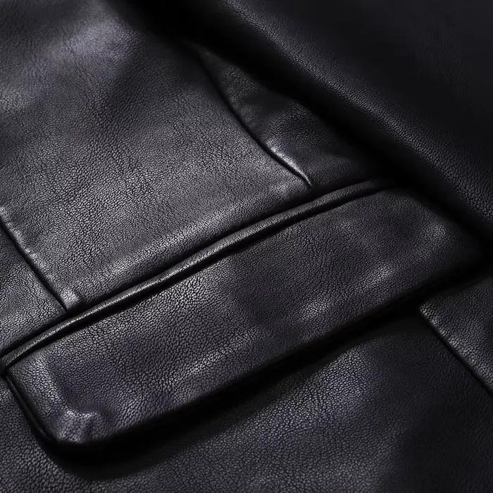Veste en cuir élégante et décontractée pour homme