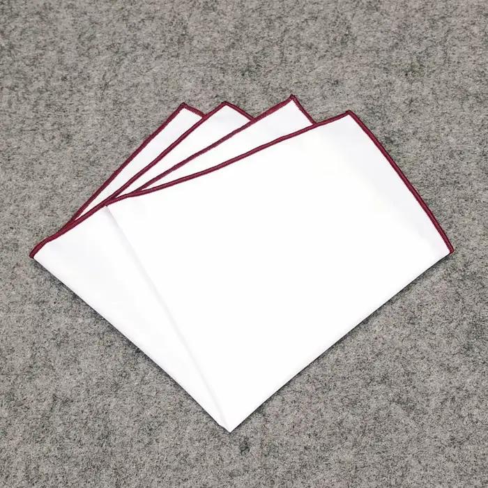 Mouchoir de poche en coton blanc pour hommes