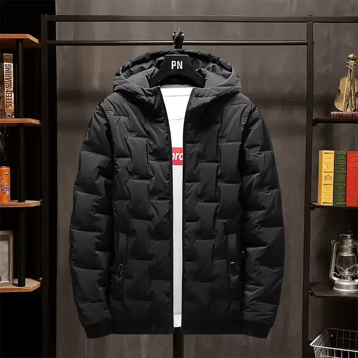 Doudoune à capuche homme décontractée en polyester avec remplissage coton pour l'hiver faire du shopping occasions spéciales