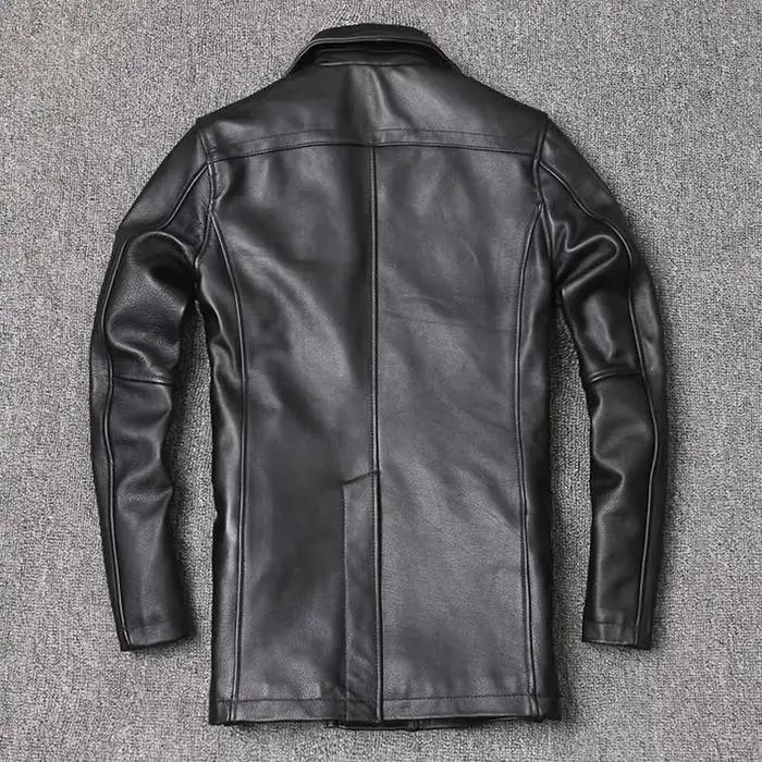 Veste en cuir véritable pour hommes