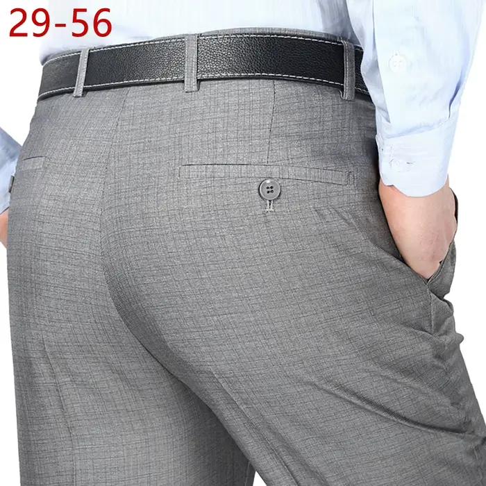 Pantalon de costume noir résistant aux rides pour hommes