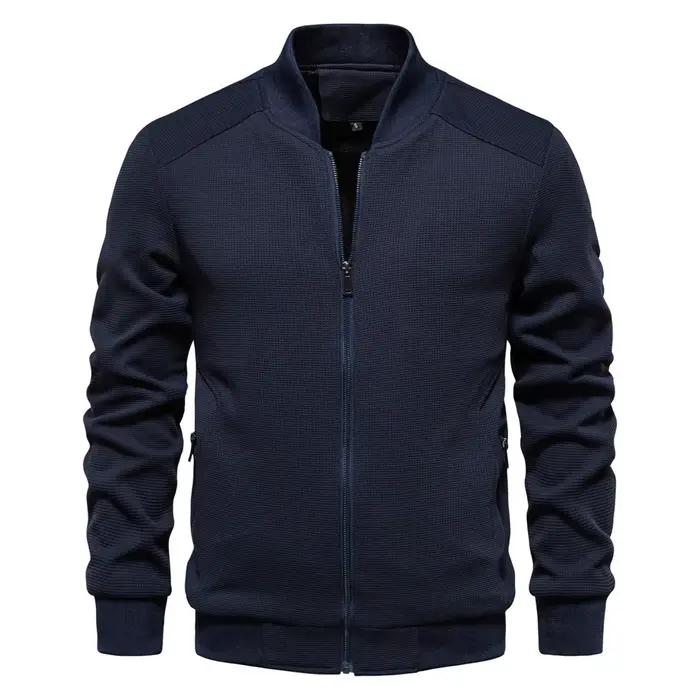 Veste d'hiver homme robuste à col montant pour randonnée et protection extérieure en polyester décontracté
