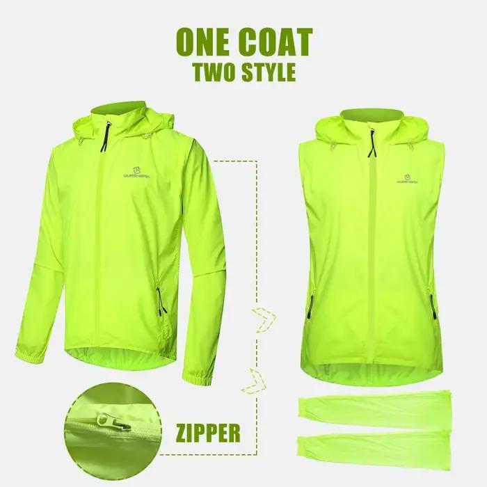 Queshark – veste de cyclisme à manches convertibles pour hommes