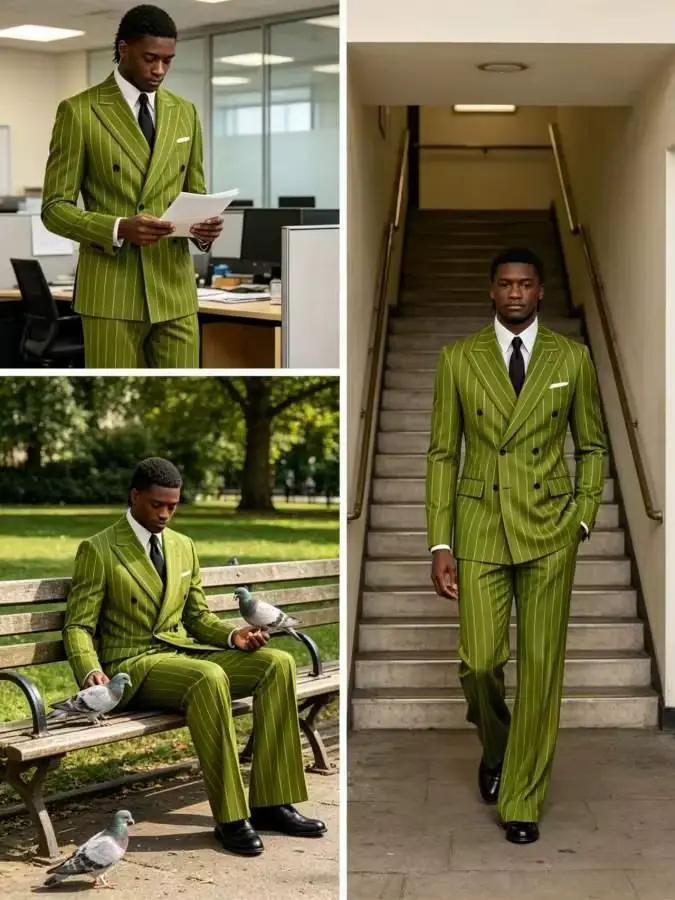 Costume 2 pièces rayé pour homme