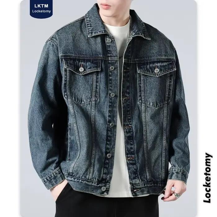 Veste en jean noire pour homme