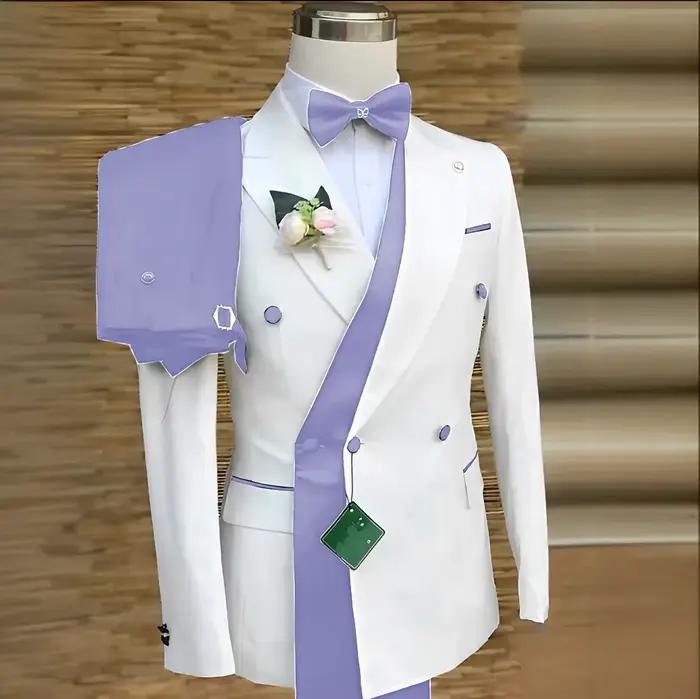 Costume de mariage sur mesure élégant en coton polyester pour hommes, nouveau design, coupe cintrée, pour mariages et occasions spéciales