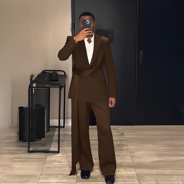 Costume 2 pièces bordeaux pour hommes