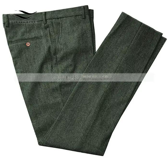 Pantalon en tweed de laine trempé pour homme