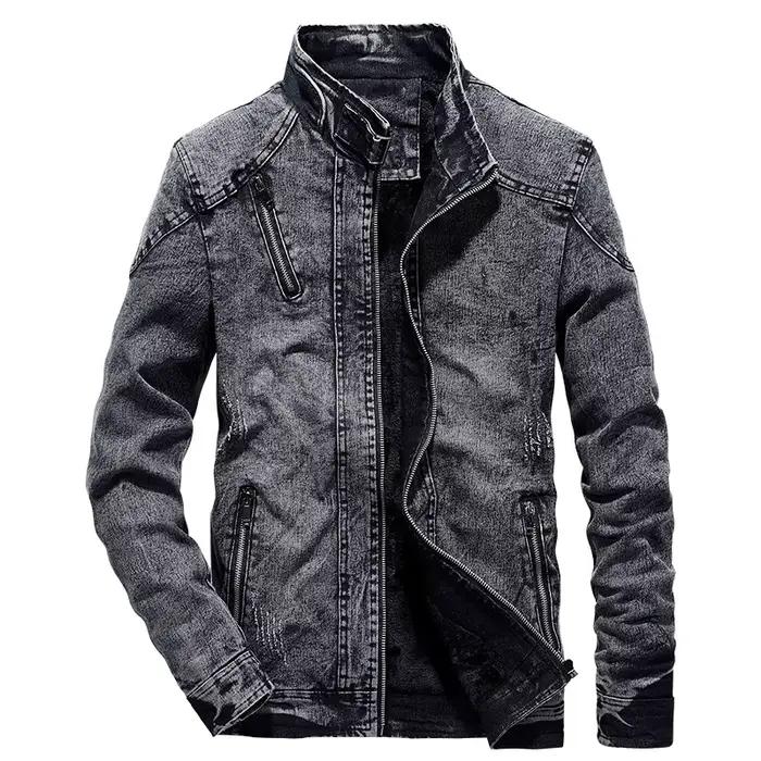 Blouson aviateur en denim vintage pour hommes