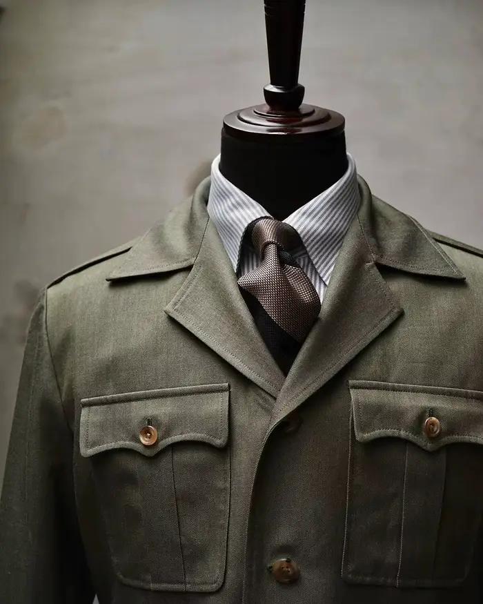Blazer de costume vert pour homme