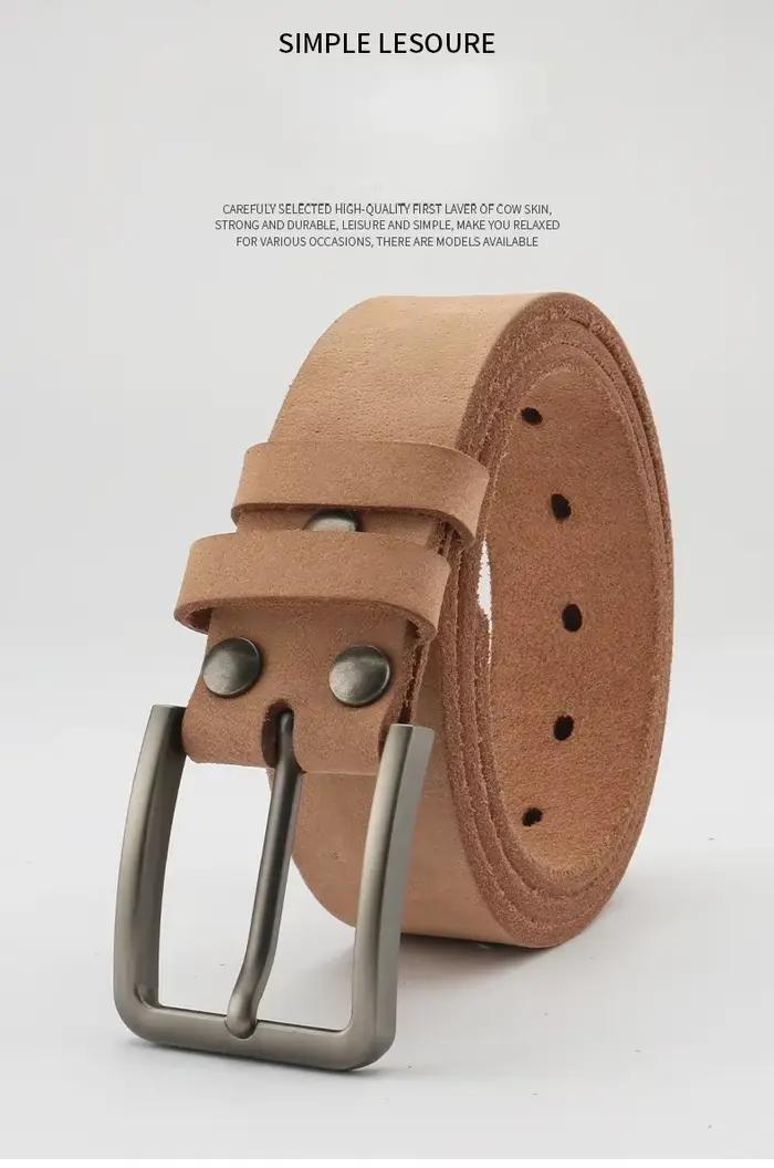 Ceinture en cuir pour hommes fabriquée en véritable peau de vache entière