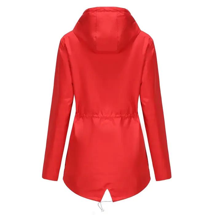 Veste à capuche imperméable bleue pour femmes