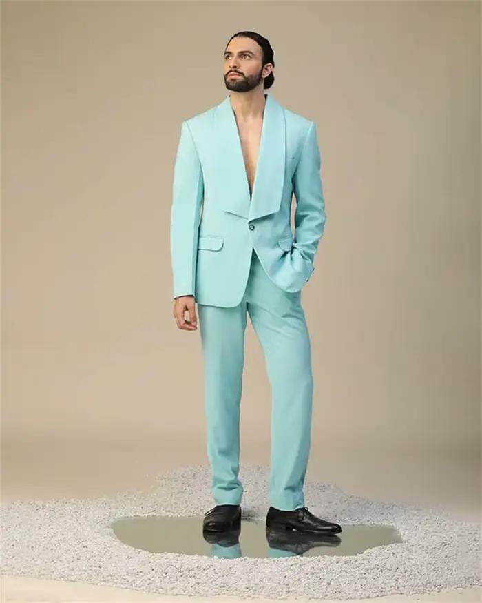 Ensemble de costumes pour hommes bleu clair