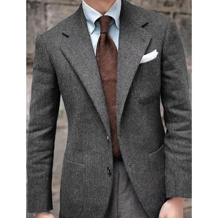Veste de costume à chevrons pour hommes