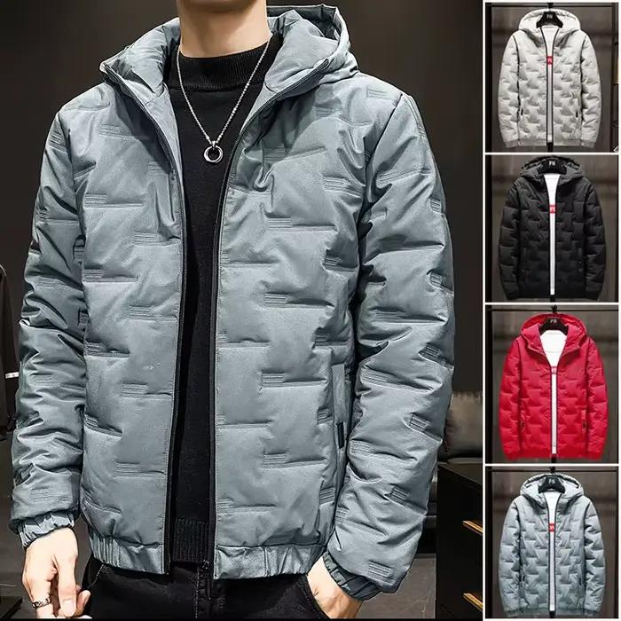 Doudoune à capuche homme décontractée en polyester avec remplissage coton pour l'hiver faire du shopping occasions spéciales