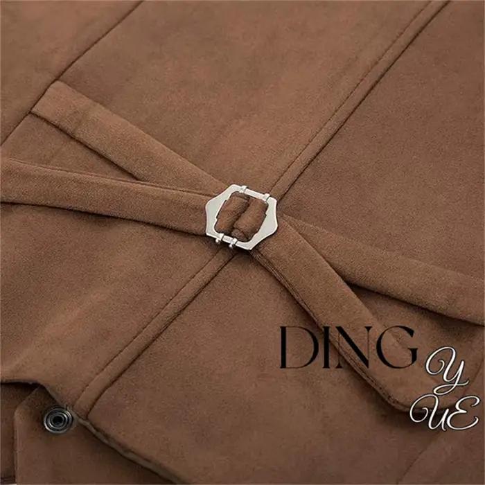 Gilet de costume en simili cuir suédé style anglais pour homme, gilet sans manches à col en V, boutonnage simple pour toutes les saisons, cadeau idéal pour les occasions spéciales