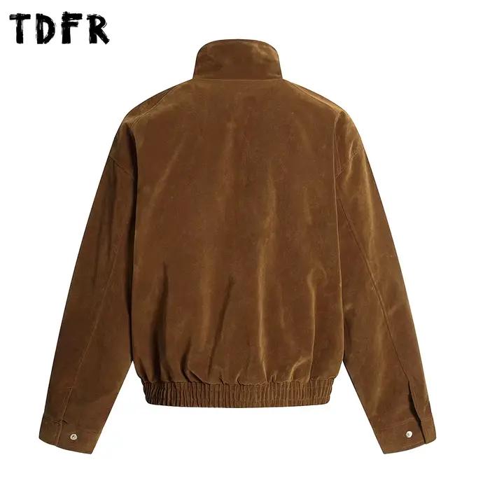 Veste Cargo en daim de couleur unie pour hommes