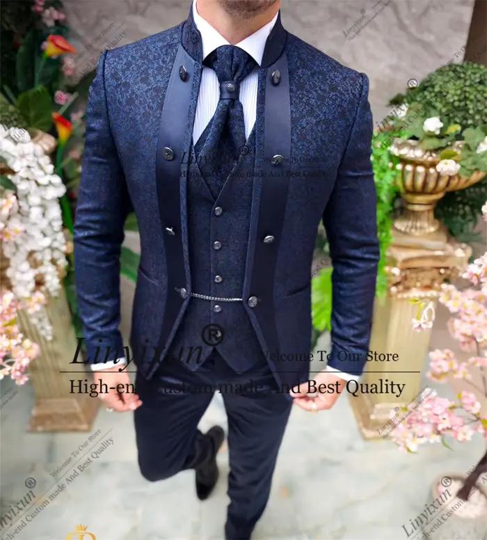 Costumes de mariage jacquard indépendants pour hommes