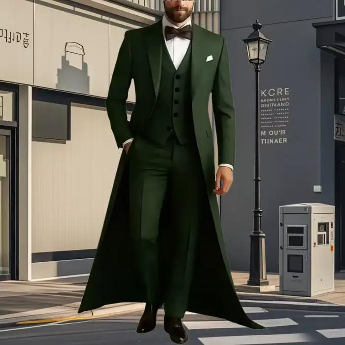 Costume Homme 3 Pièces de Mariage et Cérémonie : Veste Longue
