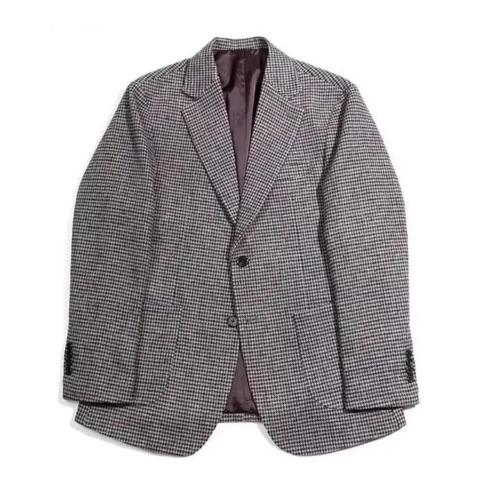Costume ample en laine à carreaux Windsor rétro britannique pour hommes