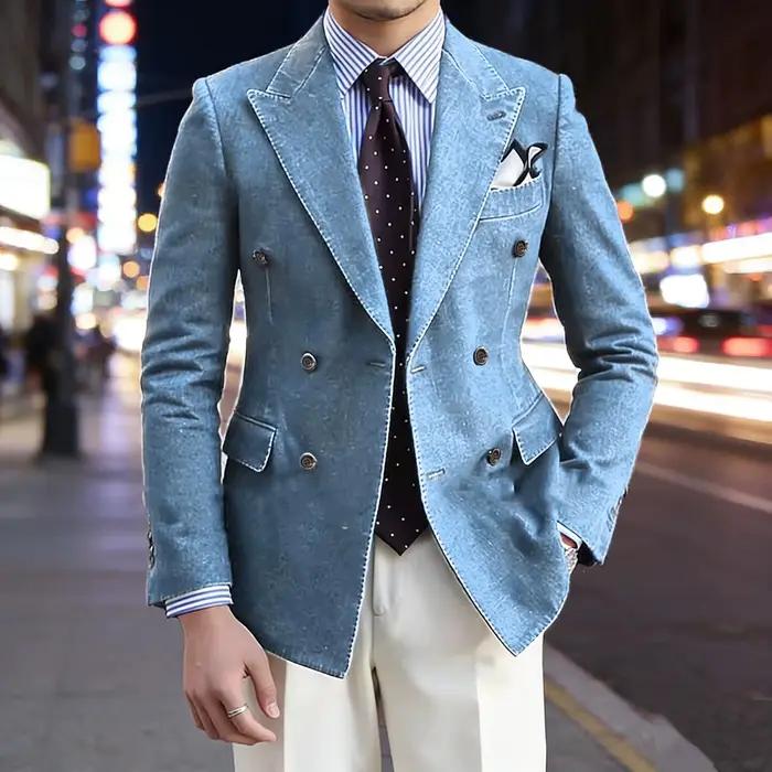 Blazer en jean rétro pour homme