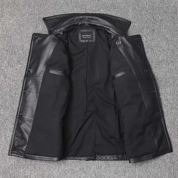 Veste en cuir véritable pour hommes