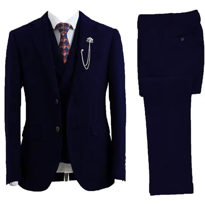 Tuxedos croisés à chevrons en tweed trempé pour hommes