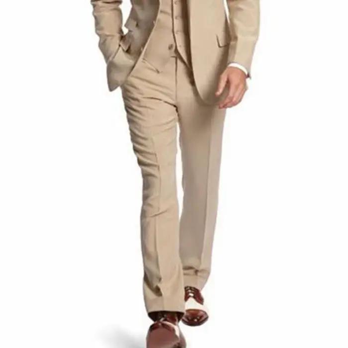 Costume de Mariage et de Cérémonie 3 Pièces Champagne pour Hommes