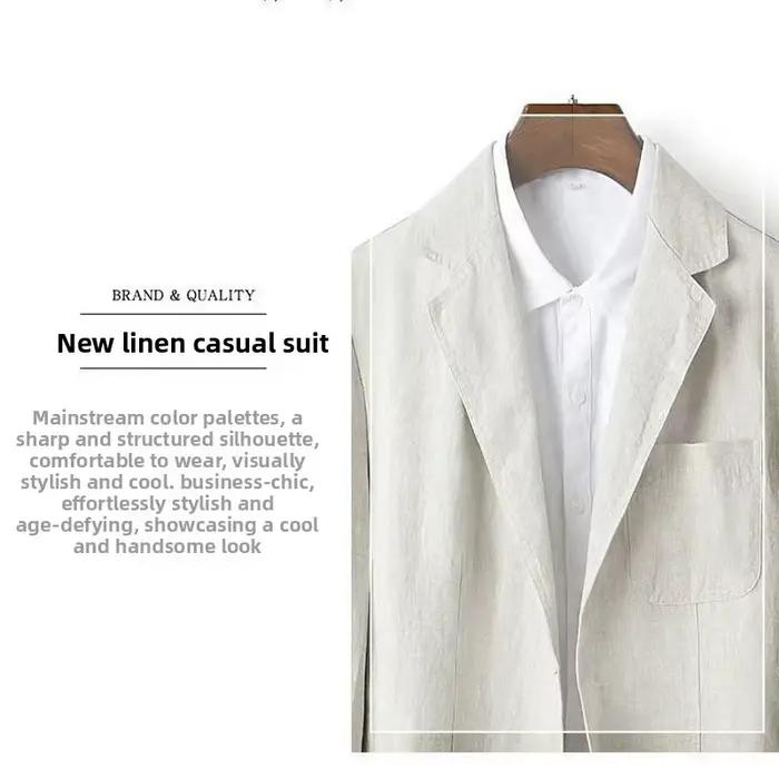 Blazer en lin anti-UV confortable pour homme style business décontracté sensation de fraîcheur glacée toutes saisons voyage occasions spéciales