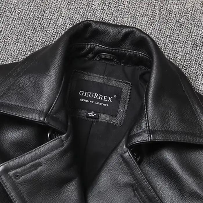 Veste en cuir véritable pour hommes