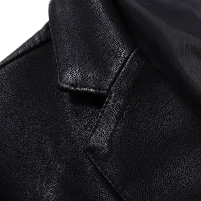 Veste en cuir élégante et décontractée pour homme