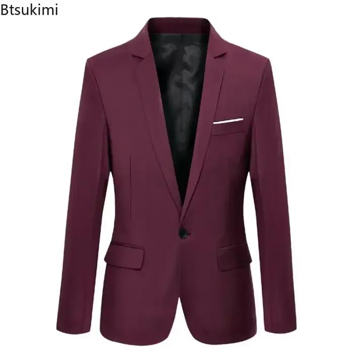 Nouveaux hommes mince élégant Blazer costume vestes bureau d'affaires formel