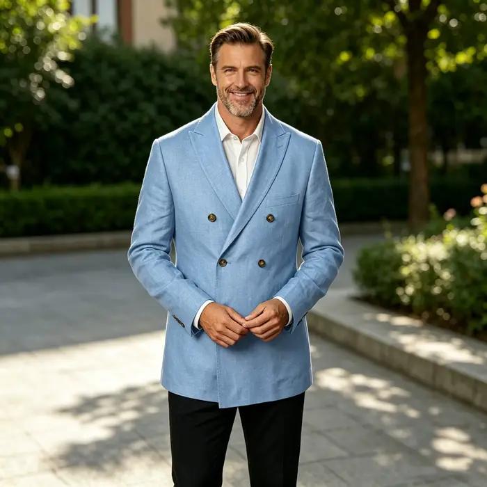 Blazer en lin non doublé pour homme