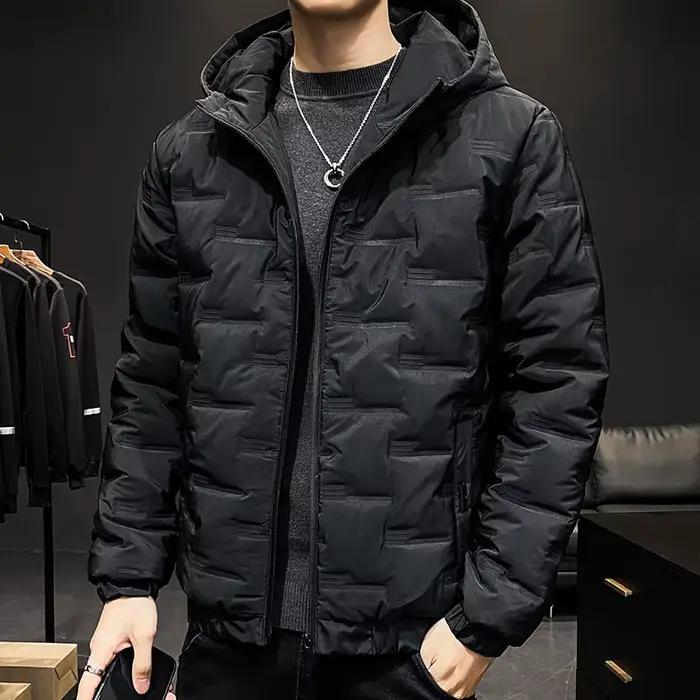 Doudoune à capuche homme décontractée en polyester avec remplissage coton pour l'hiver faire du shopping occasions spéciales
