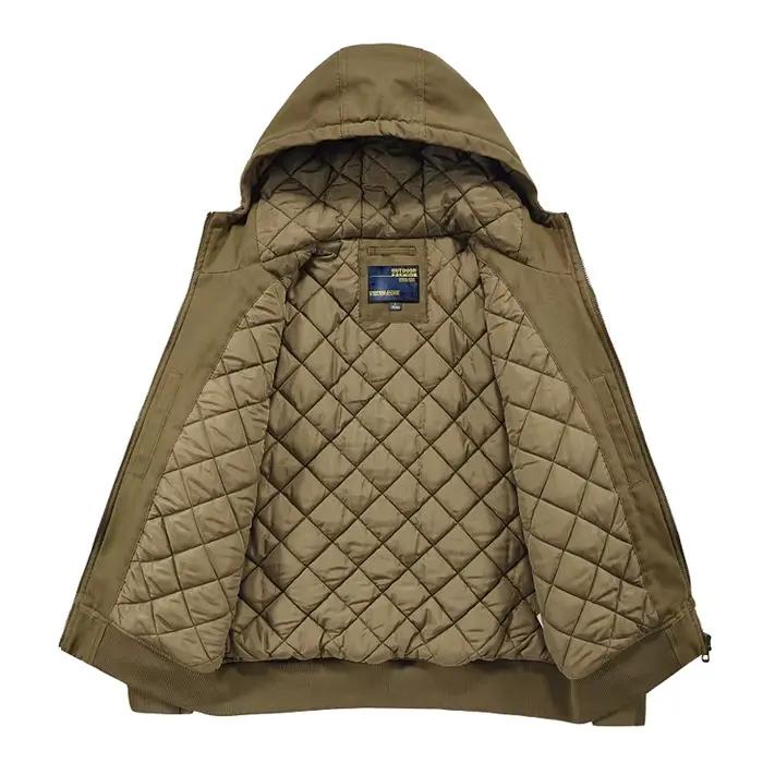 Blouson aviateur militaire en coton à capuche pour hommes