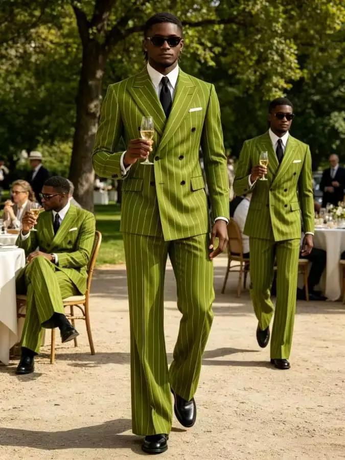 Costume 2 pièces rayé pour homme