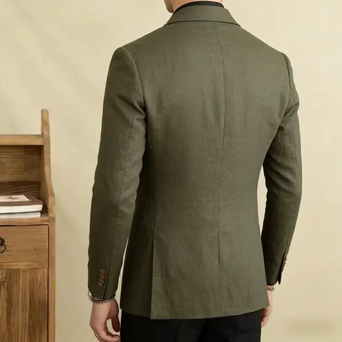 Blazer en lin vintage pour homme style classique vêtement de marié confortable et respirant pour occasions spéciales et événements d'affaires