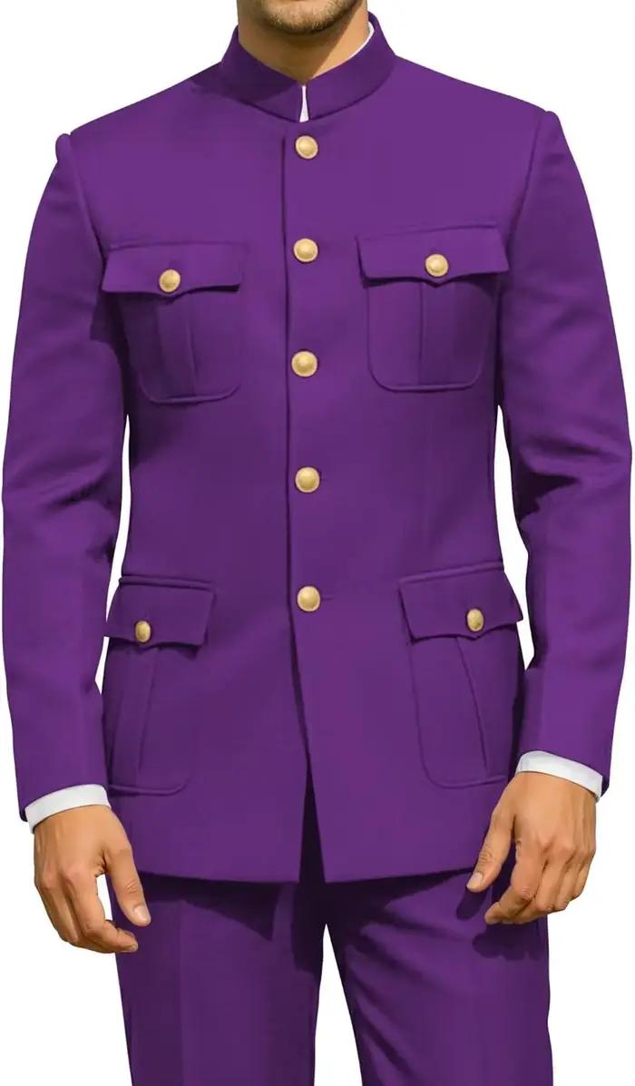 Costume tunique chinois 2 pièces pour hommes